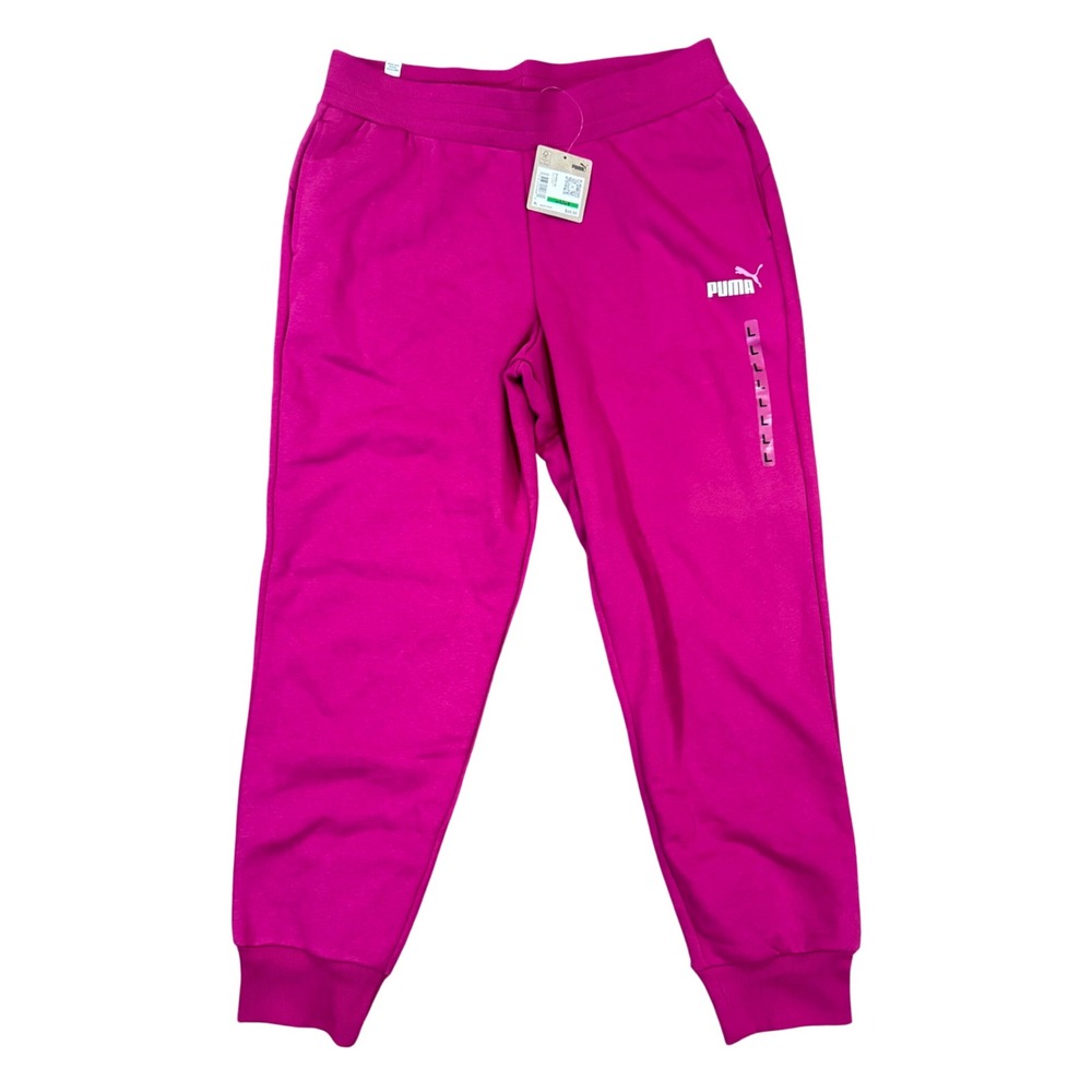 Puma Womens L ESS Sweatpants Magenta Gleam‎ Pink Fleece Joggers 846866 46 New L - Picture 3 of 7
